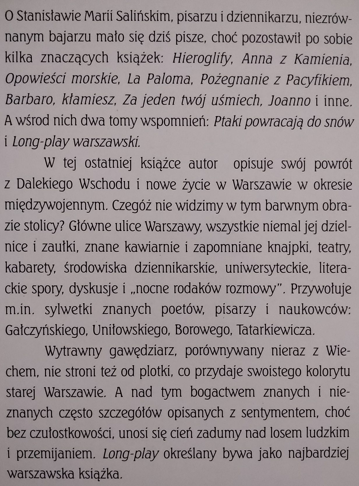Long-play warszawski. Stanisław Maria Saliński