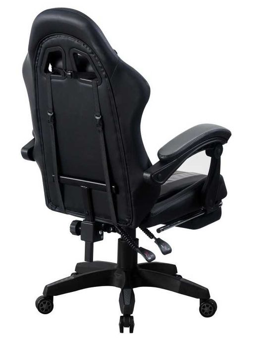 FOTEL GAMINGOWY HORSEKING z podnóźkiem obrotowy  do gry krzesło szary