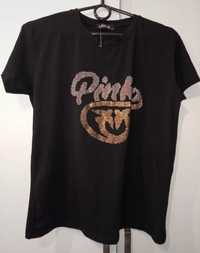 T-shirt damski L nowy z napisem PINKO