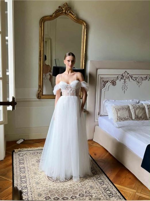 Gorsetowa Suknia Ślubna Księżniczka