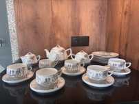 Serviço de chá chinês antigo em porcelana