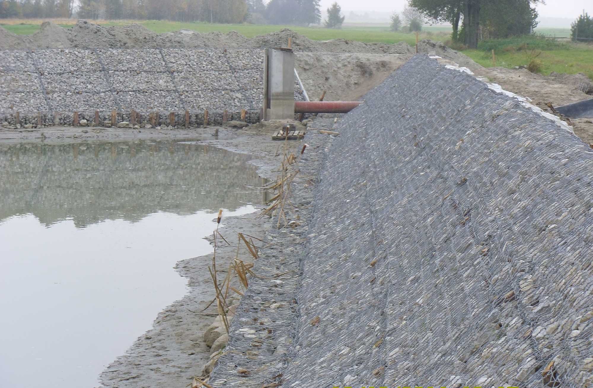 Materace gabionowe - umacnianie skarp, nasypów, stawów