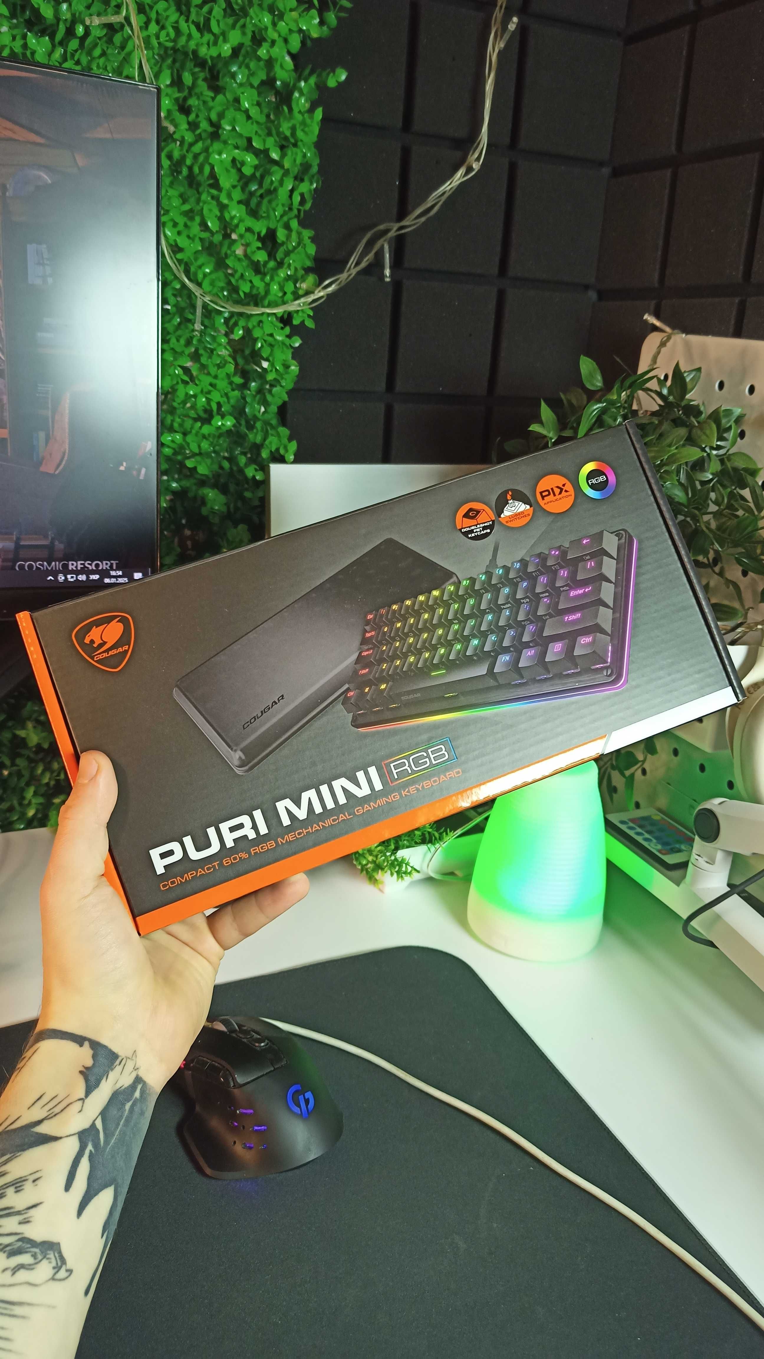 Клавіатура дротова Cougar Puri Mini RGB USB Black