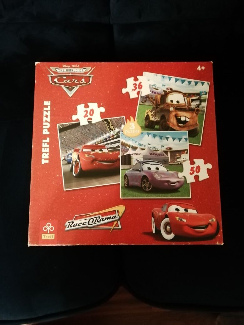 Puzzle Auta Cars 4+ Disney Pixar Trefl 3 układanki