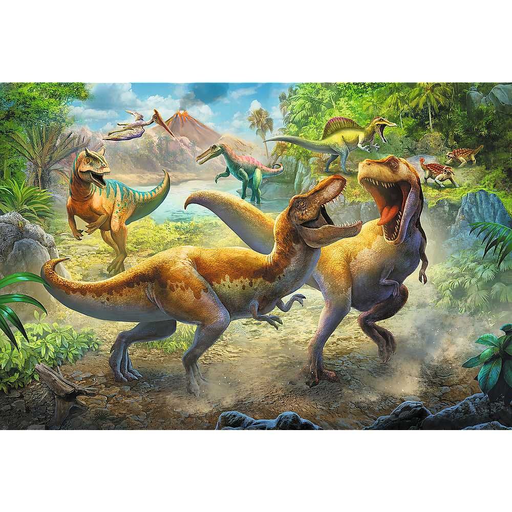 Trefl Puzzle 160 el. Walczące tyranozaury dinozaur 15360