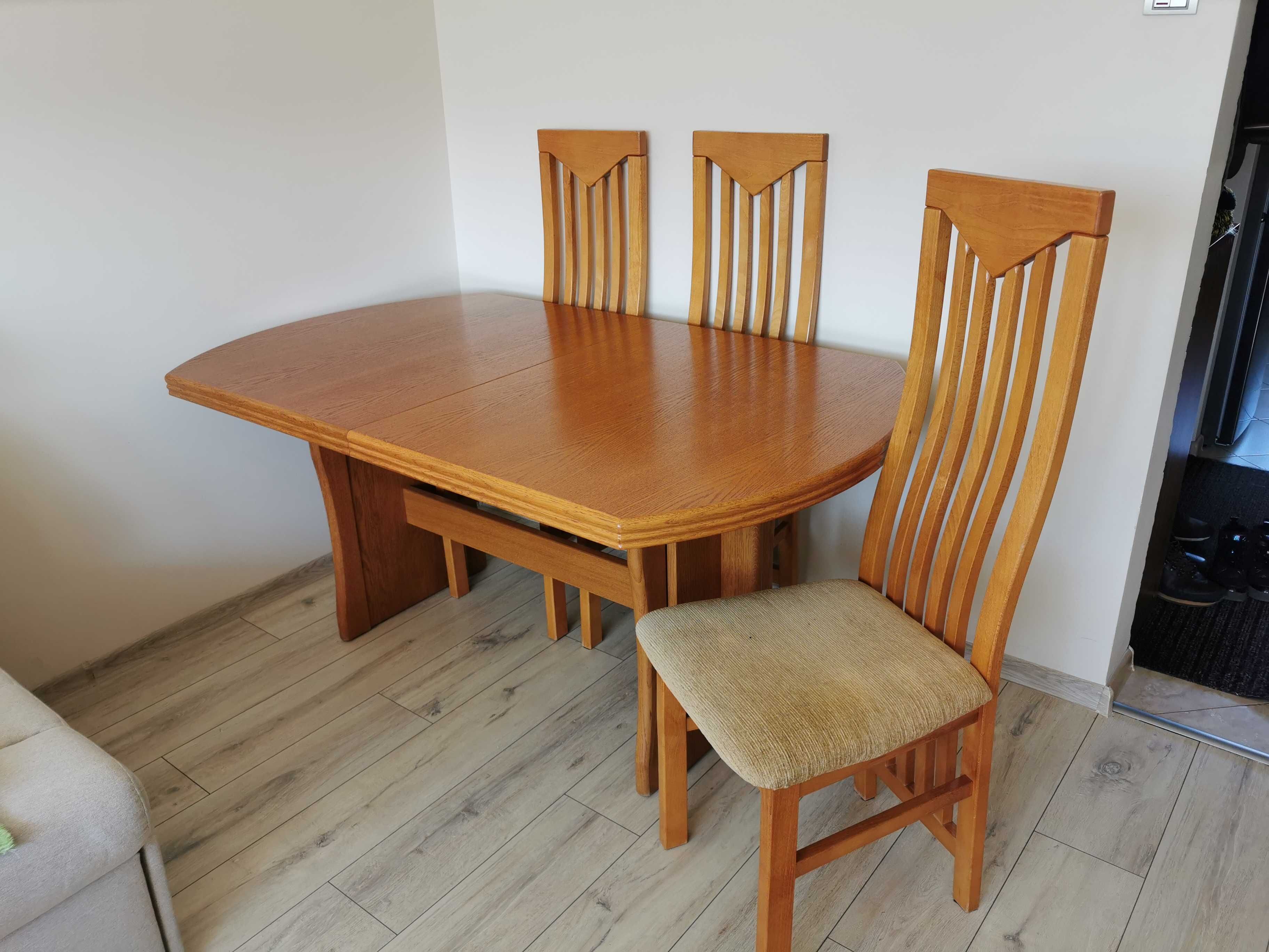 Solidny stół (160-340) + 6 krzeseł