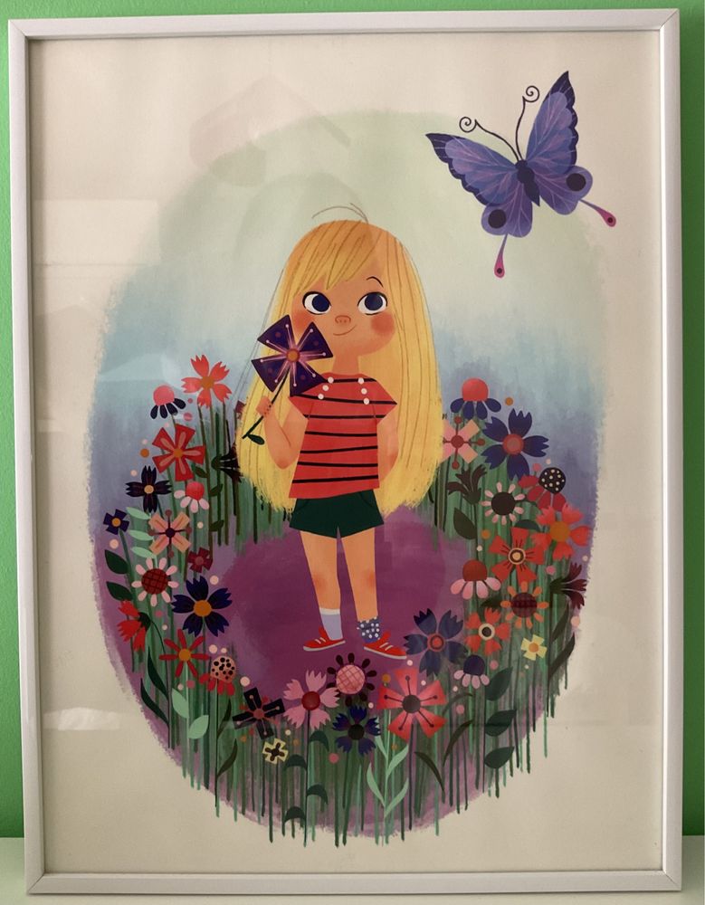 Quadro Infantil (Uni the Unicorn - The Little Girl) - 30x40