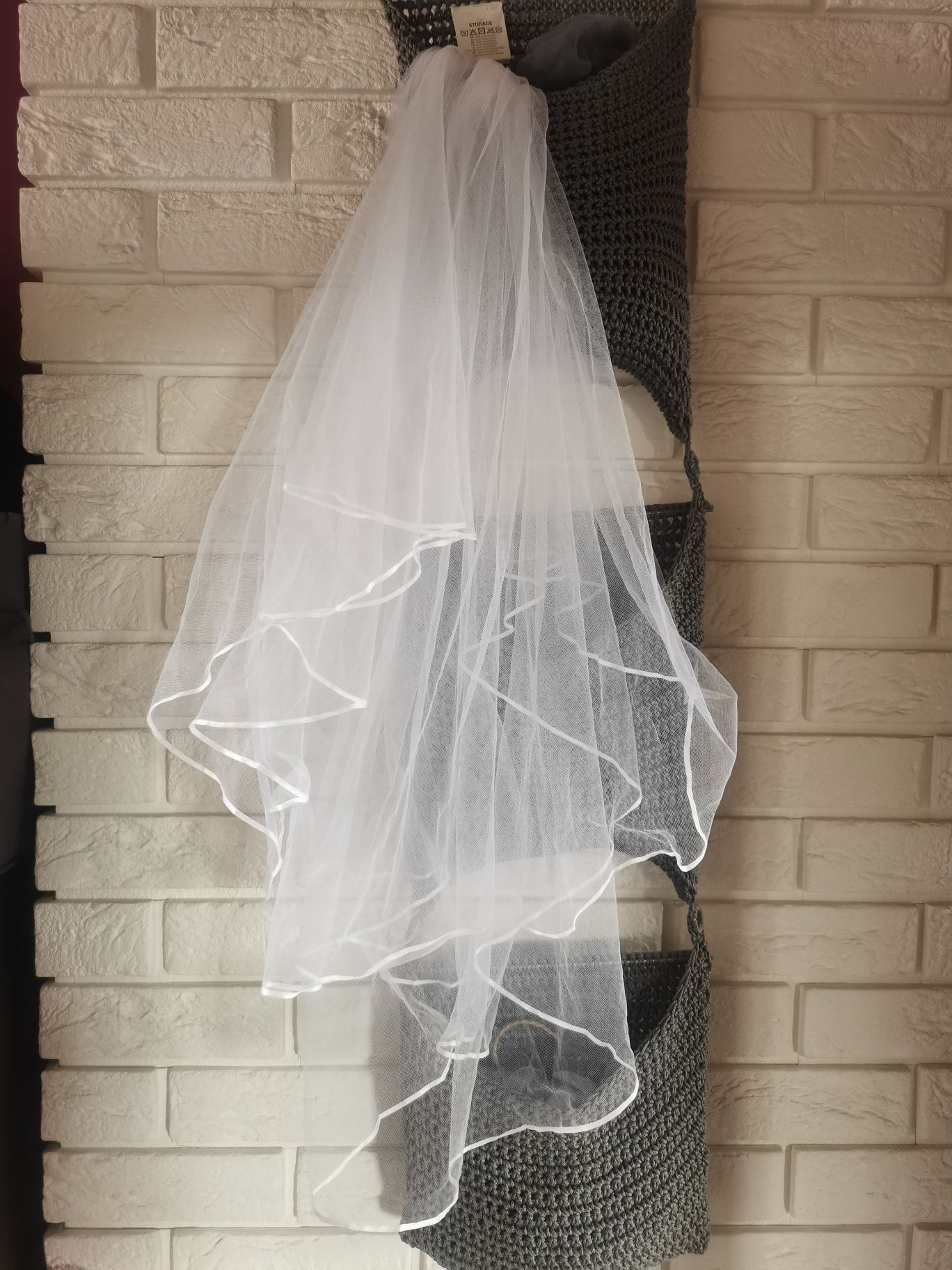 Welon ślubny biały 80 cm