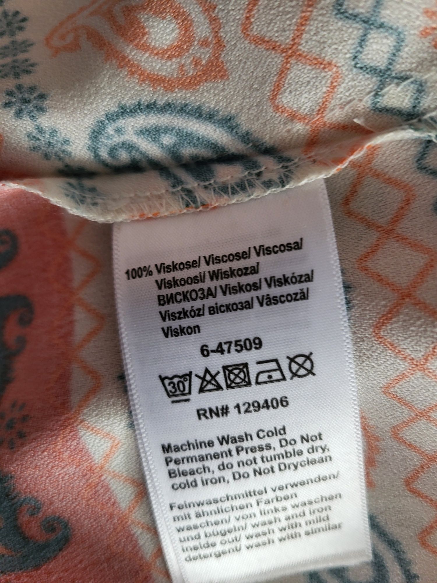 Luźna letnia, asymetryczna sukienka z wiskozy w stylu booho, r.46