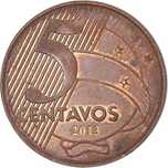 Moeda, Brasil, 5 Centavos, 2013