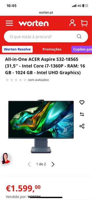 Acer Aspire S32 SELADO