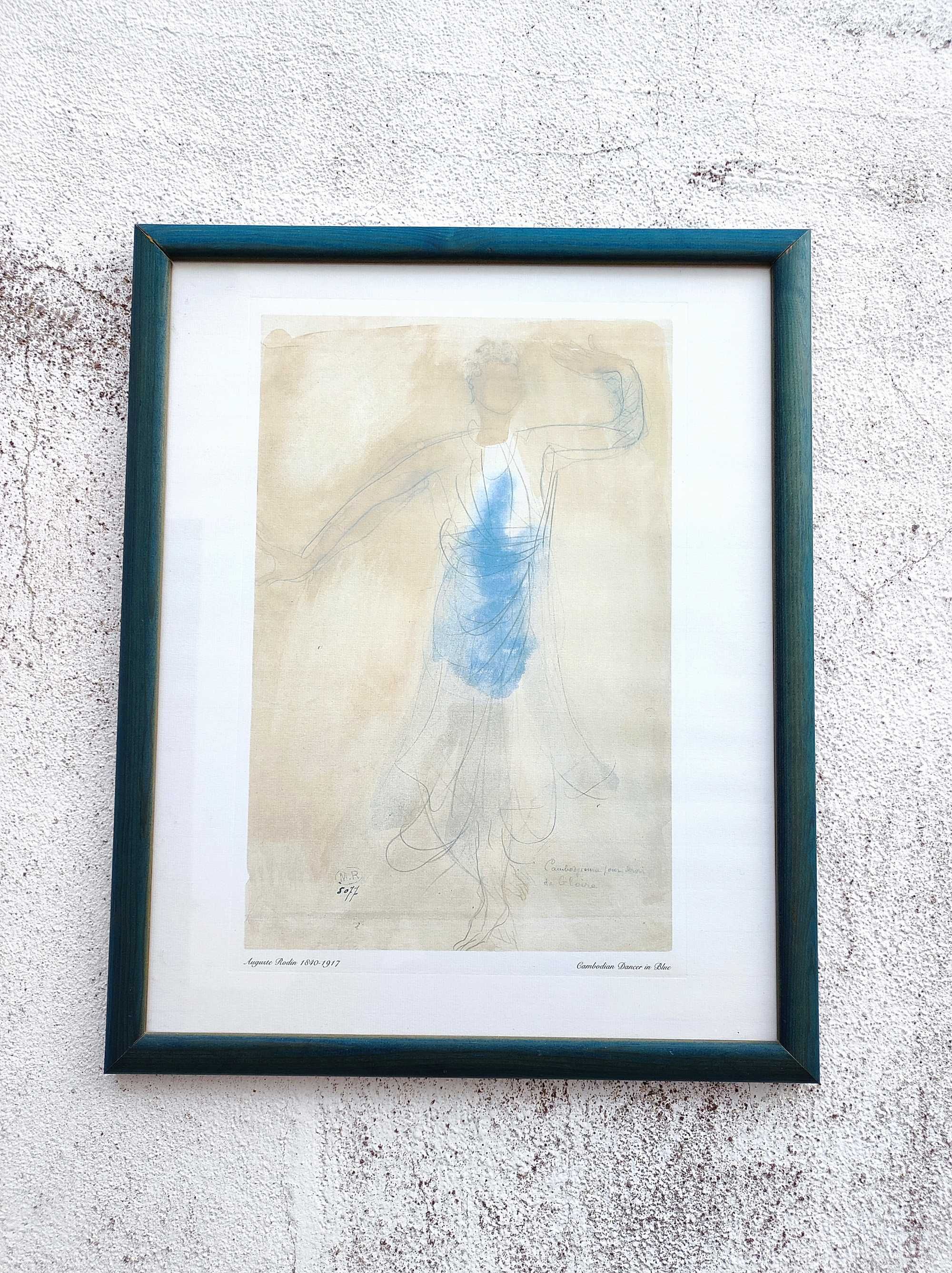Quadro desenho / pintura Auguste Rodin - Cambodian Dancer in Blue