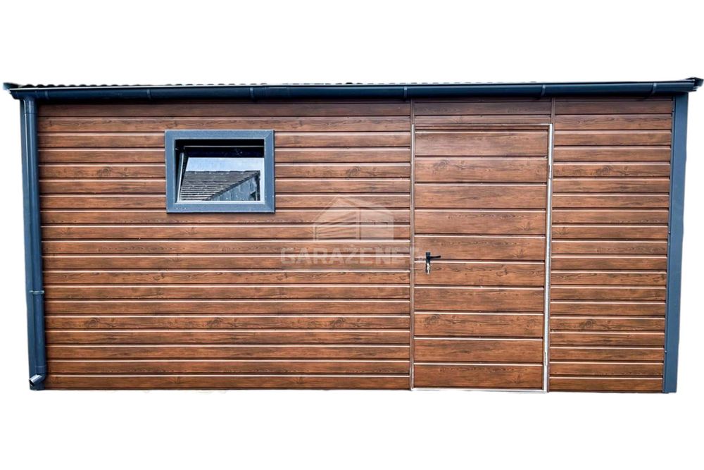 Schowek Domek Ogrodowy 4,5X2M Drewnopodobny Dach Spad W Przód Ts890