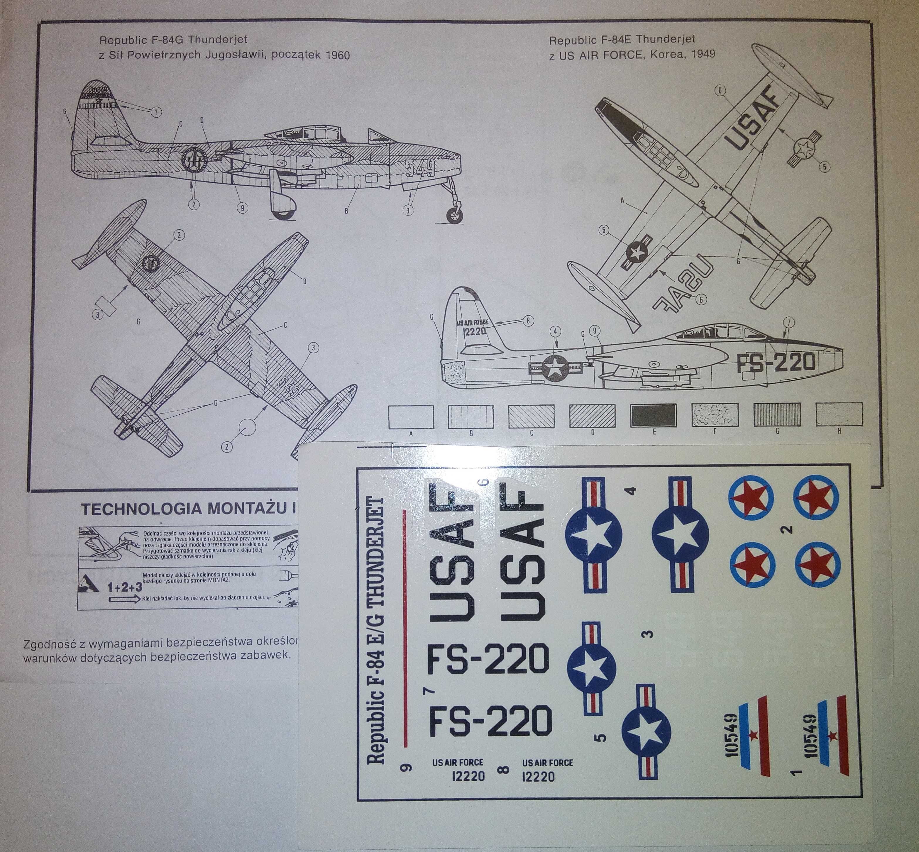 Сборная модель   F-84E/G Thunderjet  1/72  Plastyk
