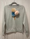 Bluza sportowa lody pompony szary melanż L