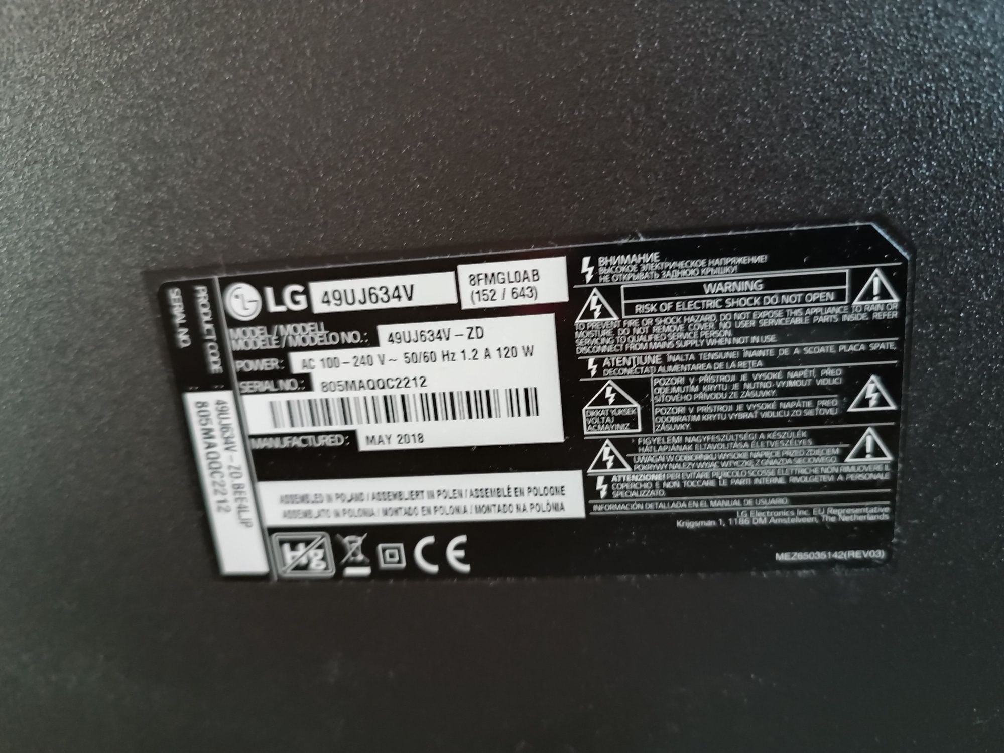 Telewizor LG 49UJ634V