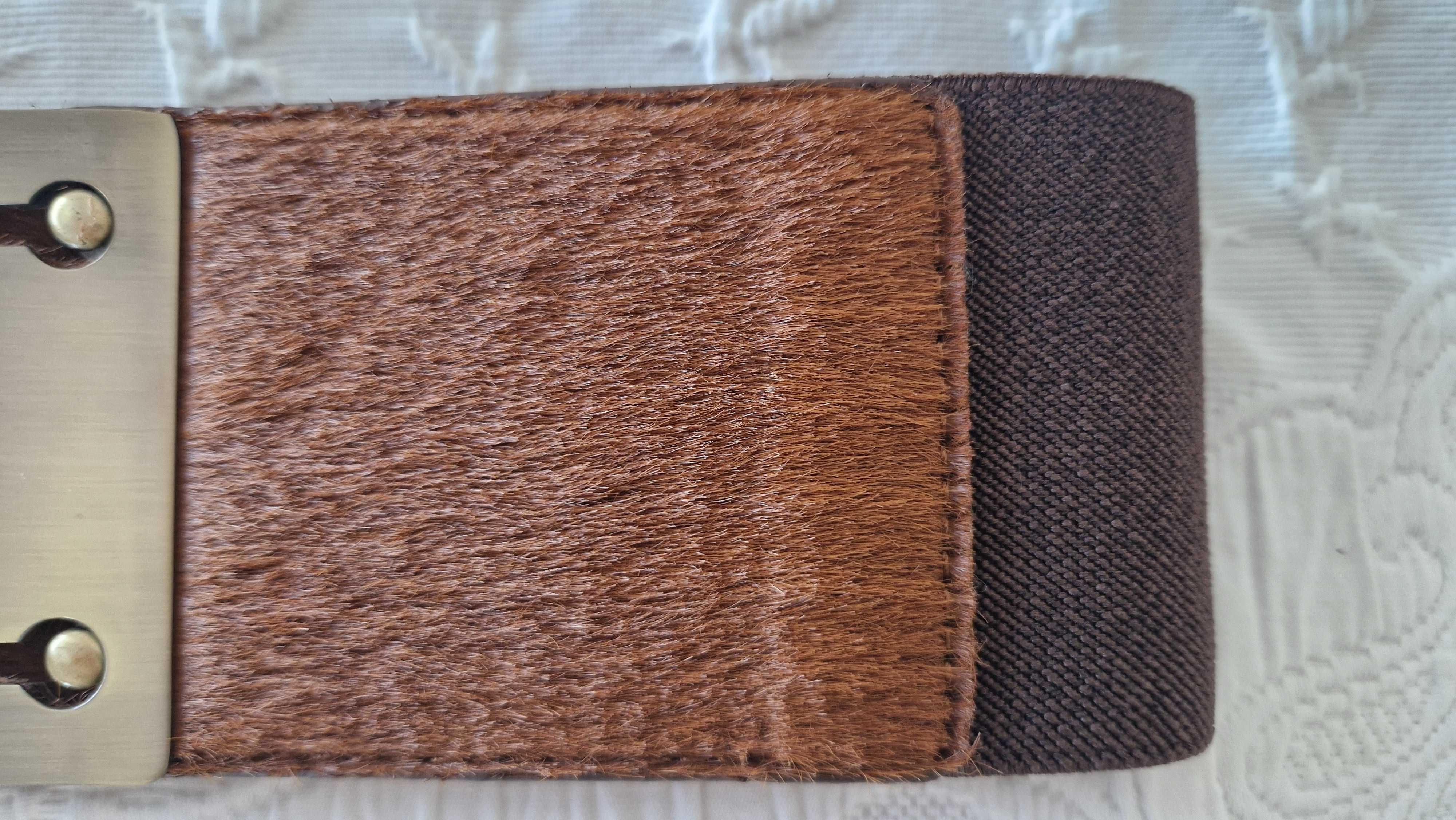 Cinto castanho, elástico, com pelo, Parfois