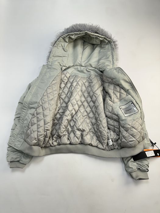 Бомбер с мехом дутый аляска куртка пуховик белый серый білий біла сіра