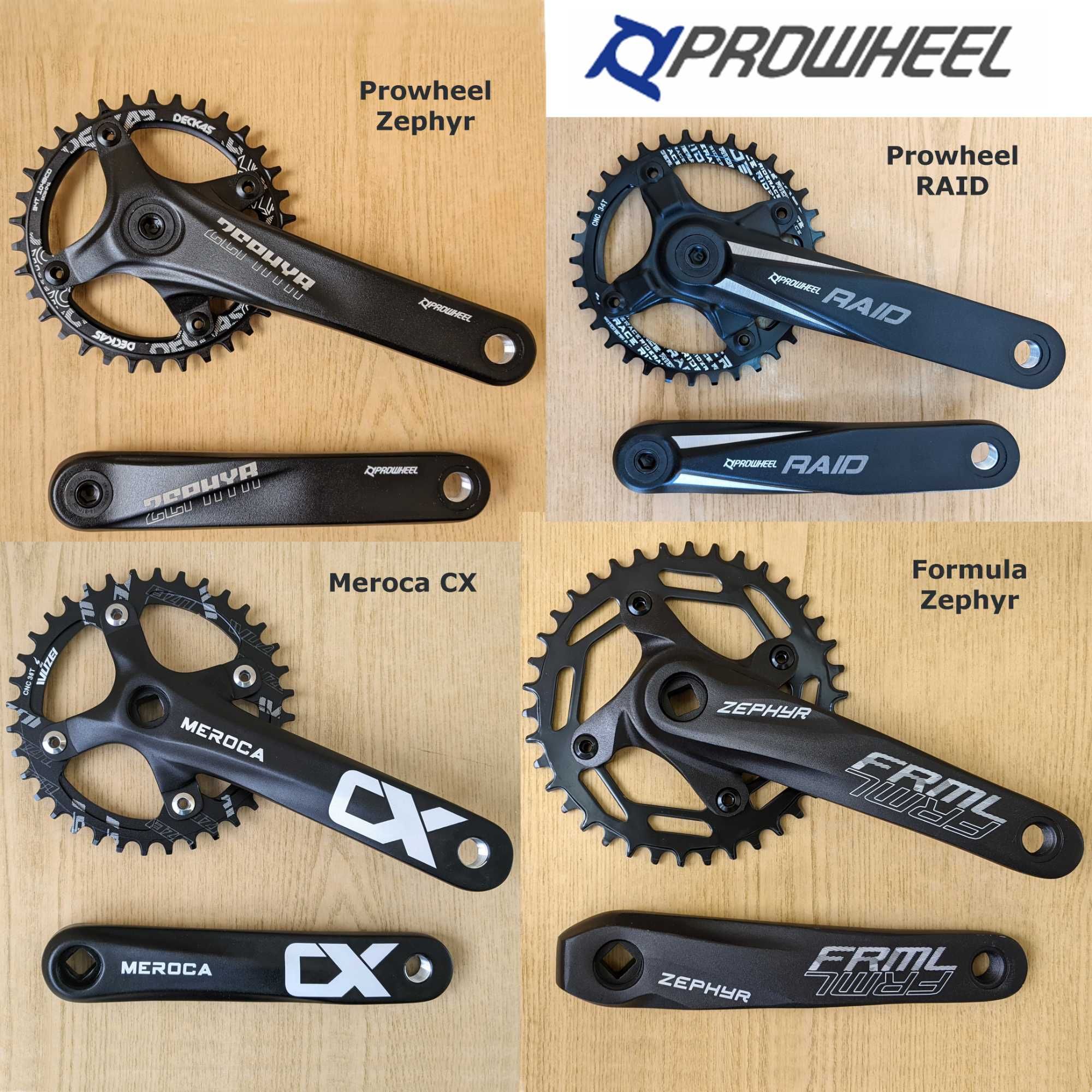 Шатуны  Prowheel,  Meroca CX с одной звездой неспадайкой