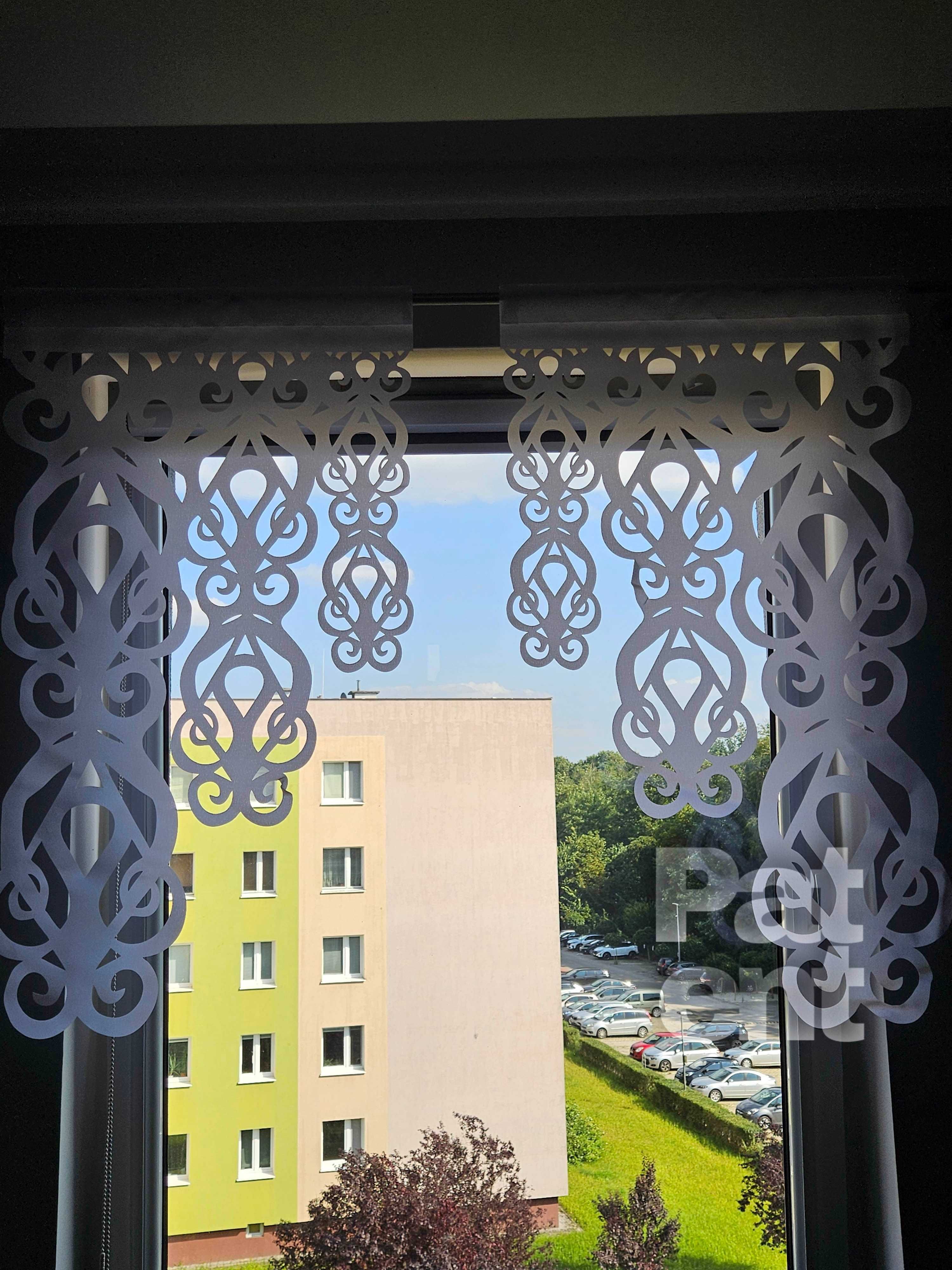 Firana panele ekranowe 60x100 cm żakardowe 2 sztuki na okno białe