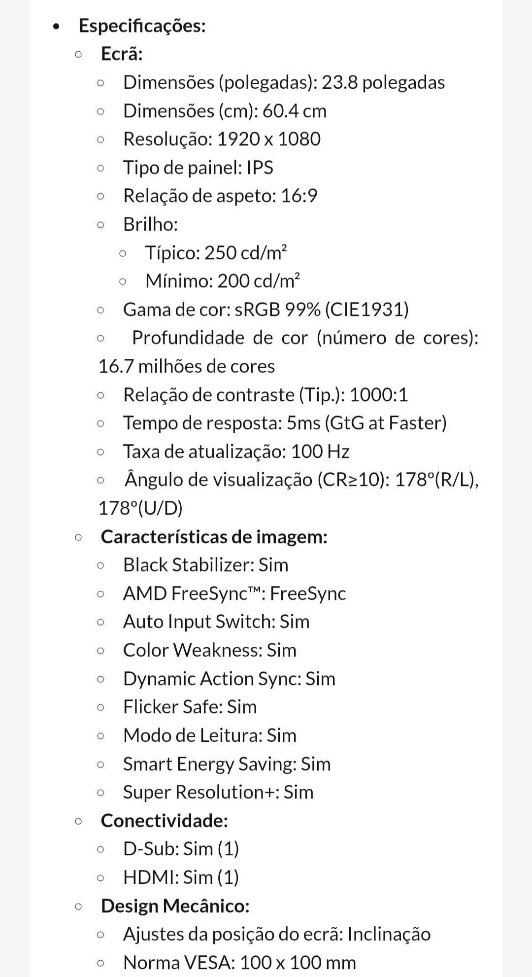 Monitor LG 24 Polegadas