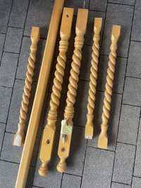 Poręcz balustrada drewno 7 elementow