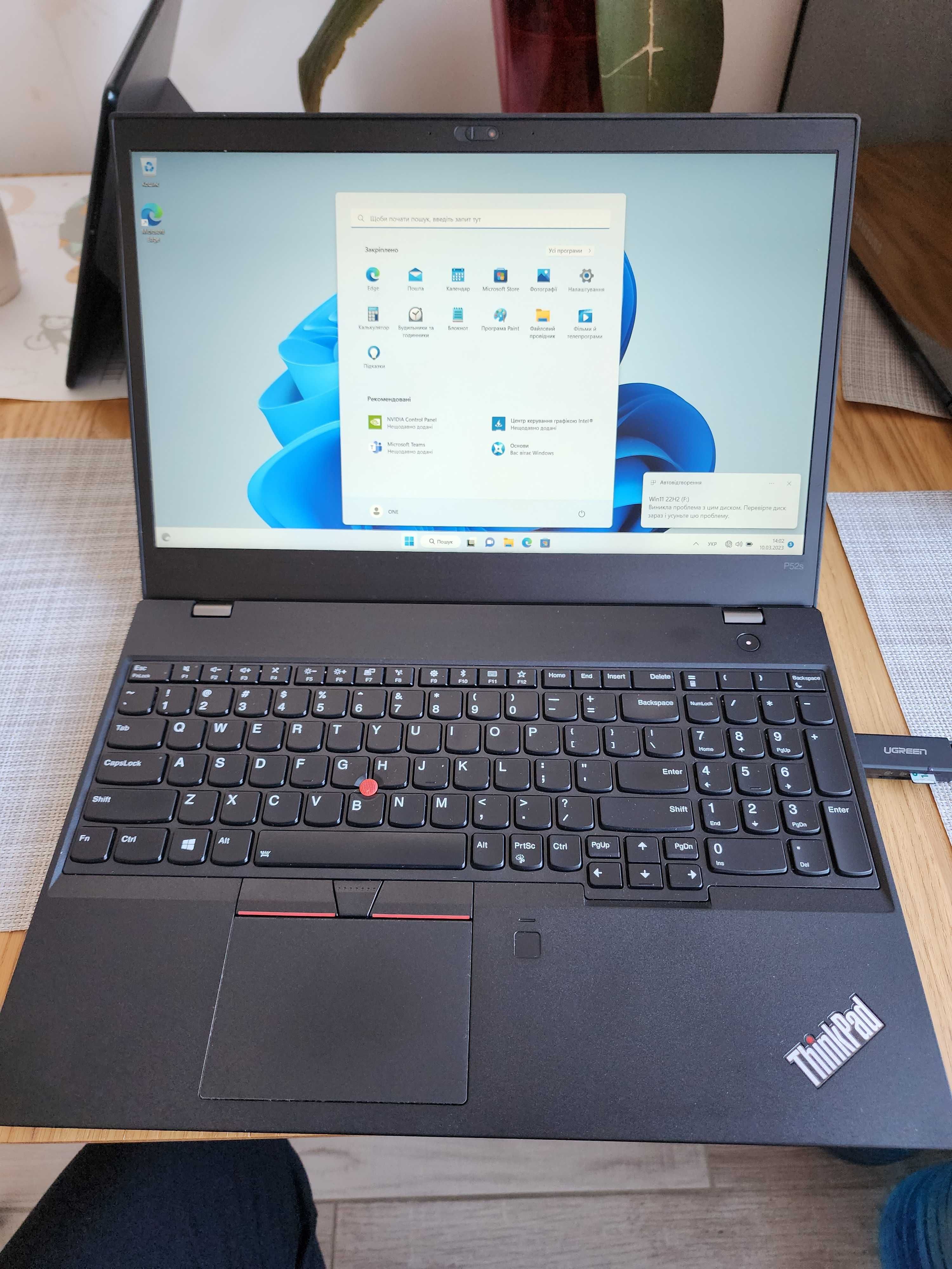 Lenovo ThinkPad P52S i7-8650U 32GB 512GB SSD nVidia P500 IPS 15.6" FHD