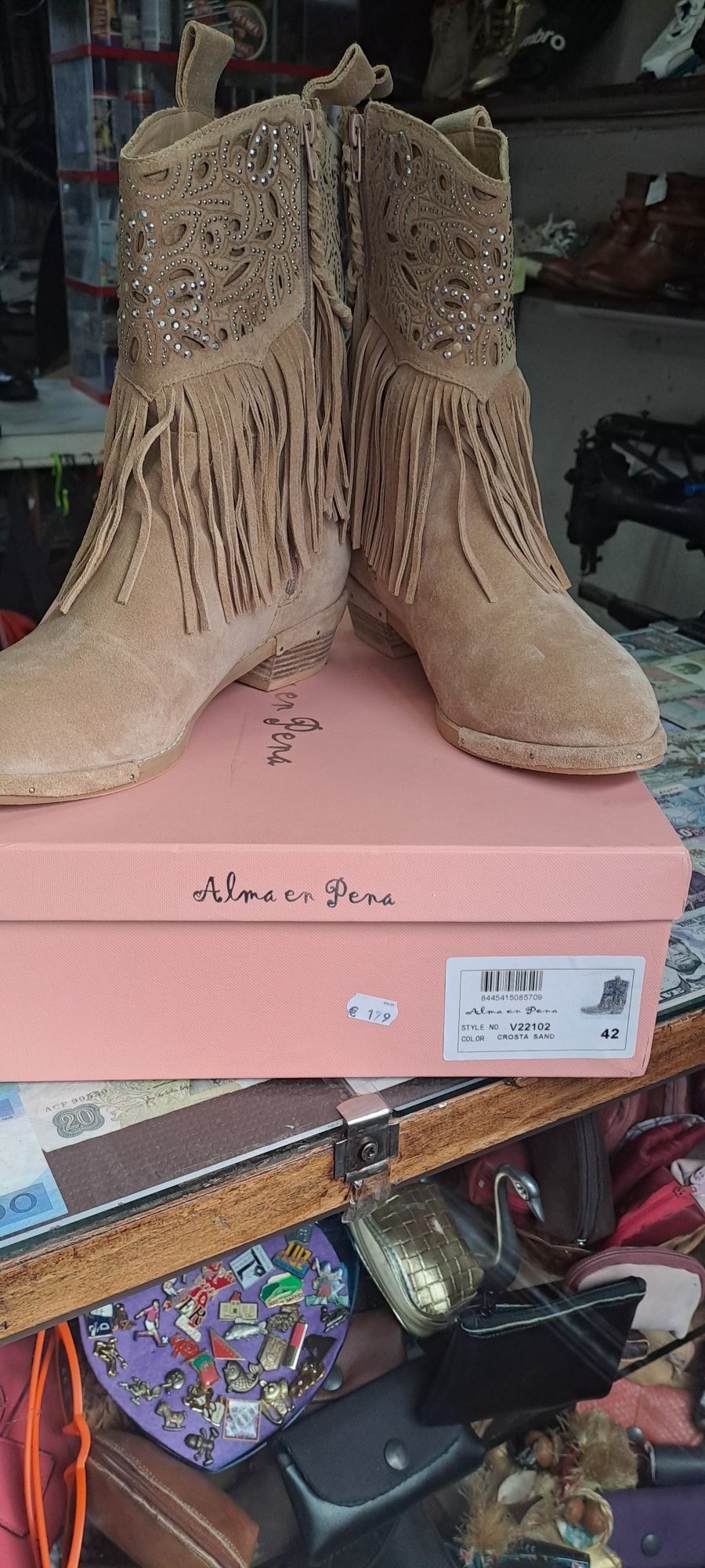 Botas texanas 100%Pele tam 42 novas