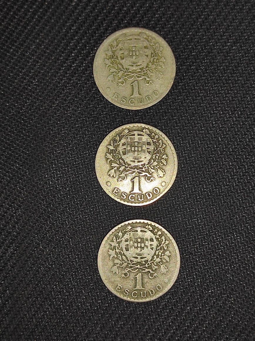 Moedas coleção 1 escudo raras. Anos 1930/1935/1939