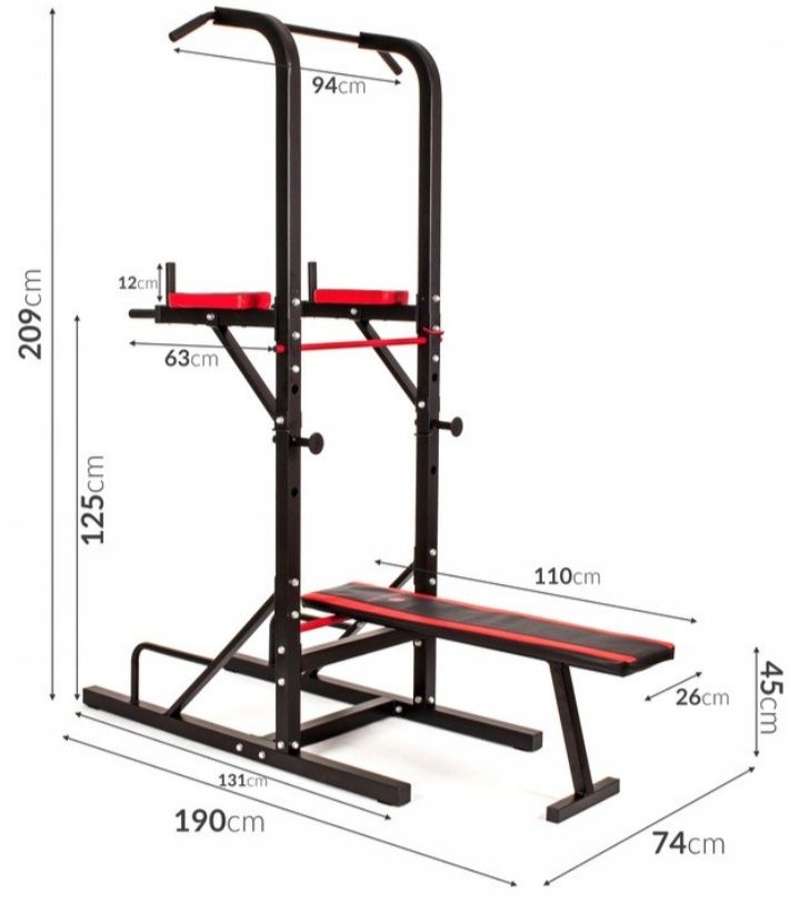 Poręcz wielofunkcyjna mały atlas ławeczka sapphire xg-560  + gryf 37kg