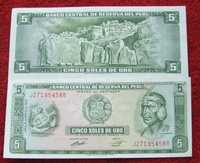 $$$ Banknot 5 CINCO SOLES DE ORO 1974 ROK - PERU - Z Klasera $$$