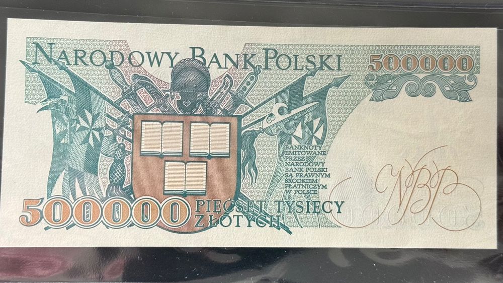 Banknot 500 tys. 1990 PRL stan UNC