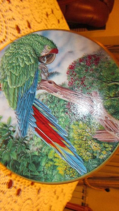 Colecções Philae pratos de aves exóticas,