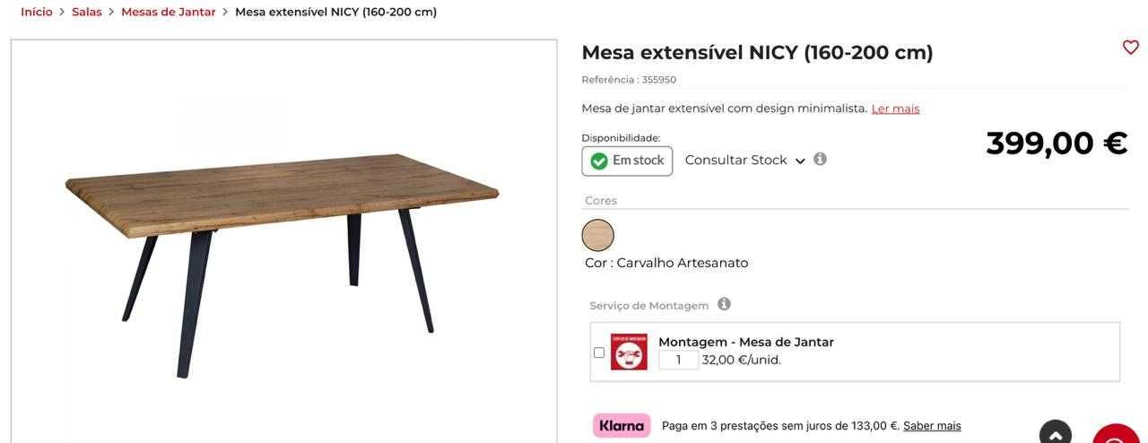 Mesa de Jantar Extensível Homycasa Nicy