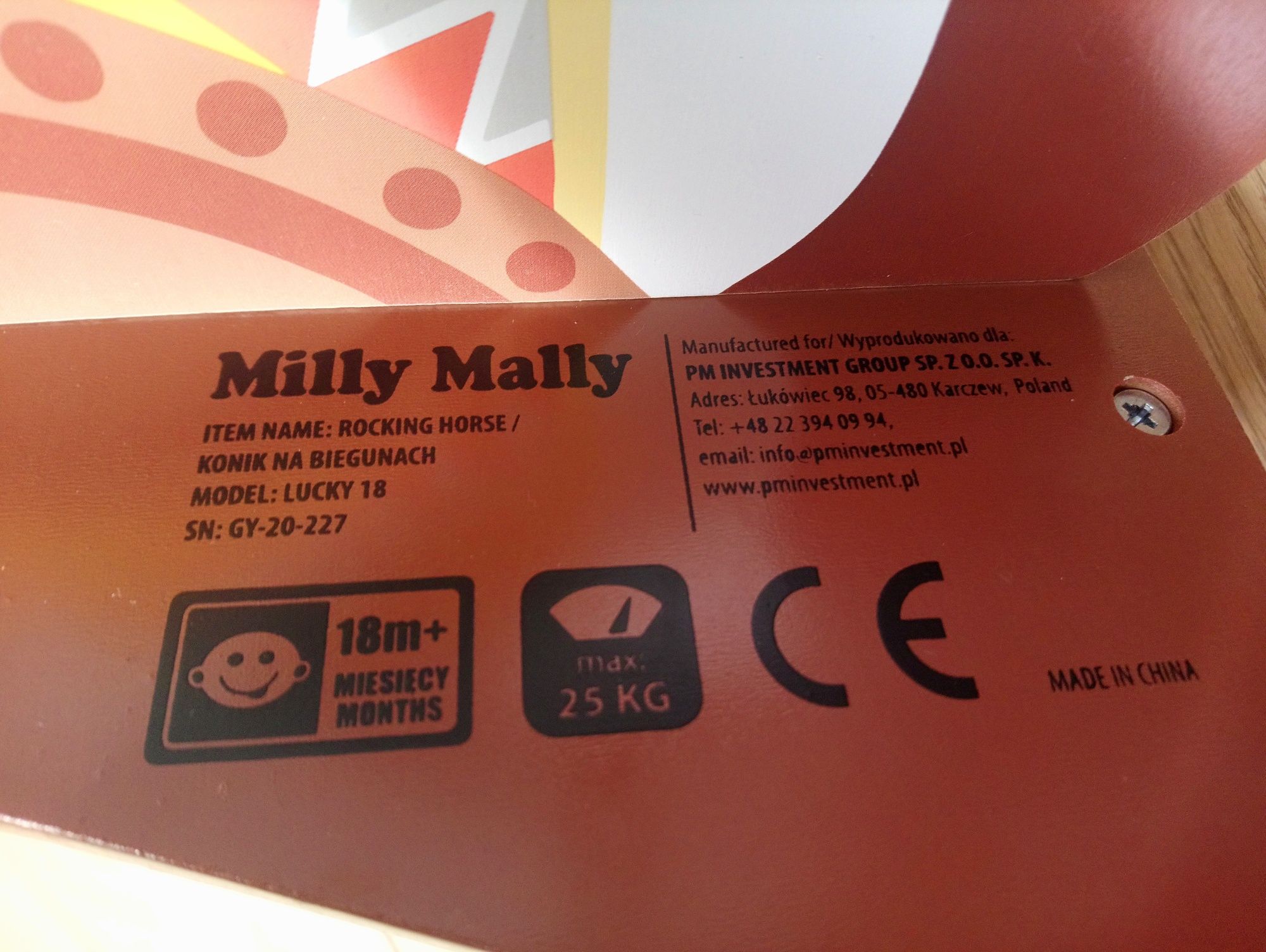 Konik na biegunach Milly Mally 18 m +