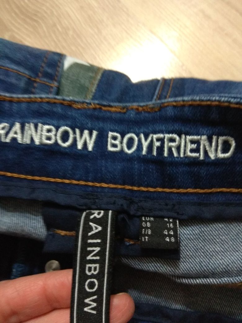 42 Rainbow Boyfriend jeansy Stars&Stripes