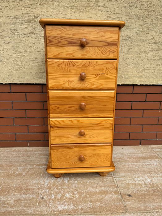 Komoda sosnowa słupek szuflady szafka szafa bieliźniarka regał drewno