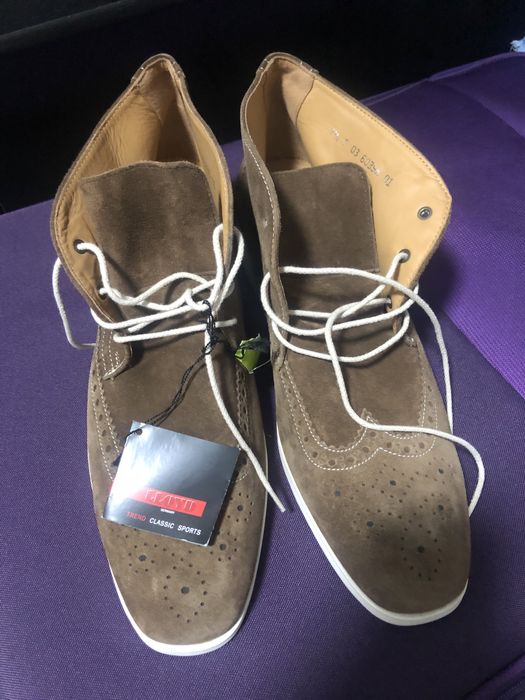 Черевики чоловічі нубук/шкіра 42 розмір коричневі