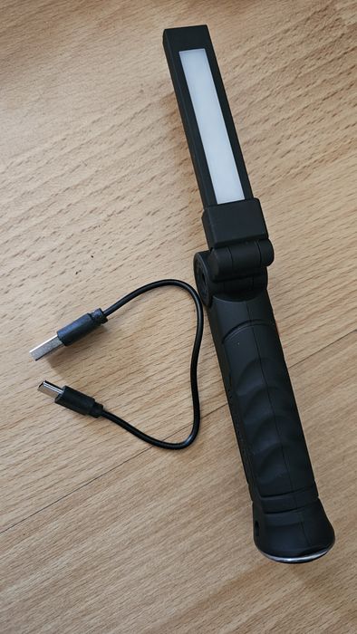 Latarka warsztatowa garażowa magnes usb-c led cob sos Dioda