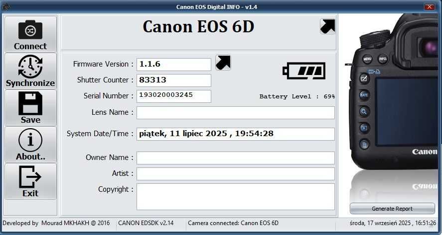 Sprzedam Canon 6D – astro mod