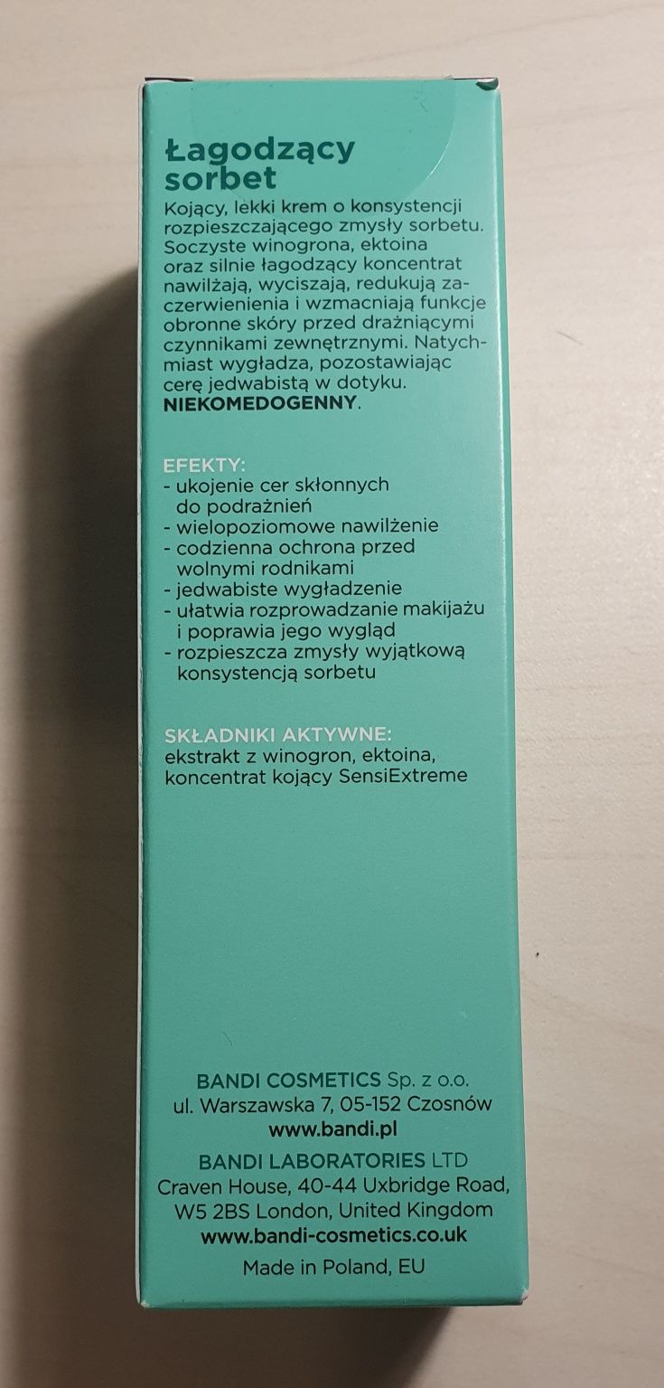 Bandi Professional Juicy Power łagodzący sorbet w kremie do twarzy, 40