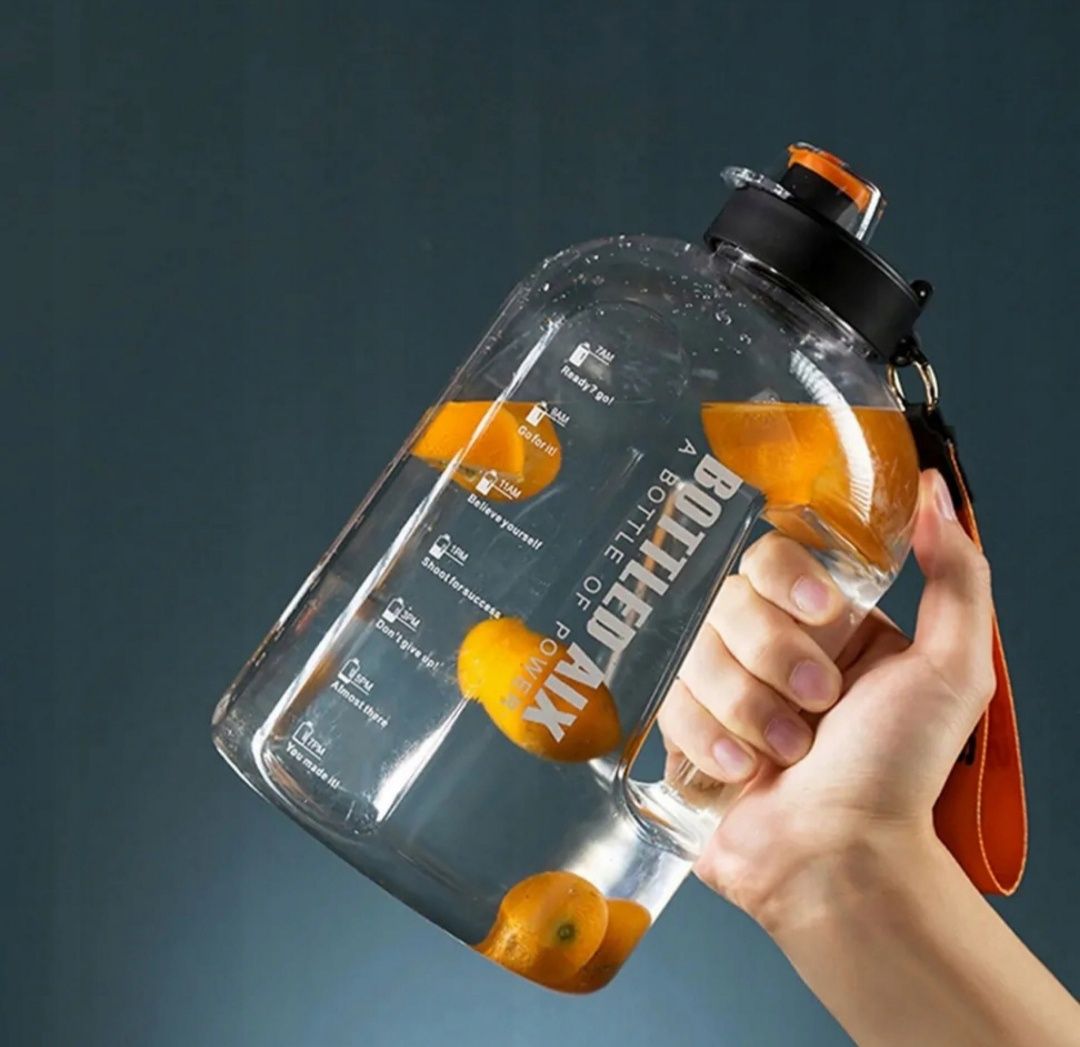 Butelka bidon shaker 2,2L z ustnikiem miarką motywacyjna turystyczna
