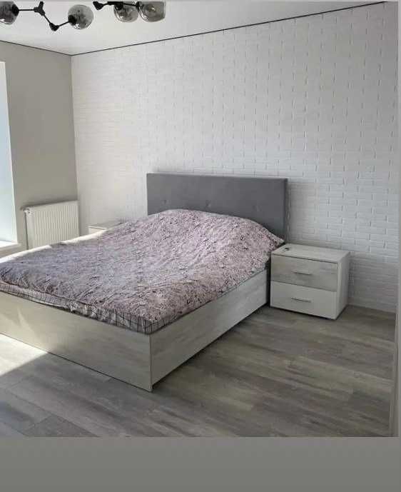 Кровать РОМБО 1200/1400/1600*2000 мм с ламелями и мягким изголовьем.