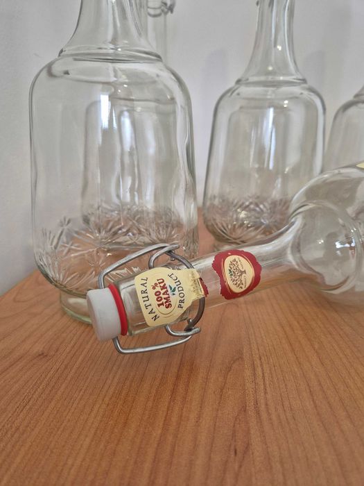 Szklana Butelka Karafka po nalewce 7 szt 1L