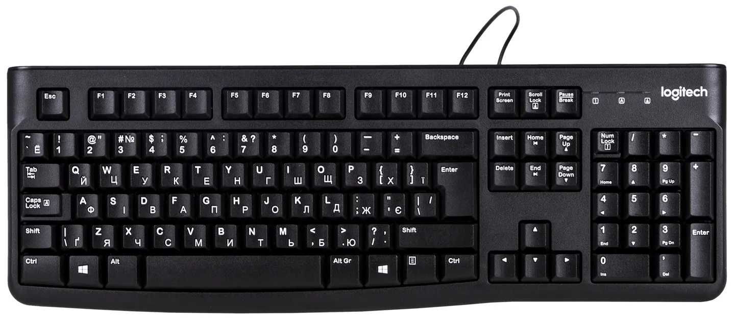 Клавіатура якісна дротова Logitech K120 USB. Мишка DATEX DM-02 USB