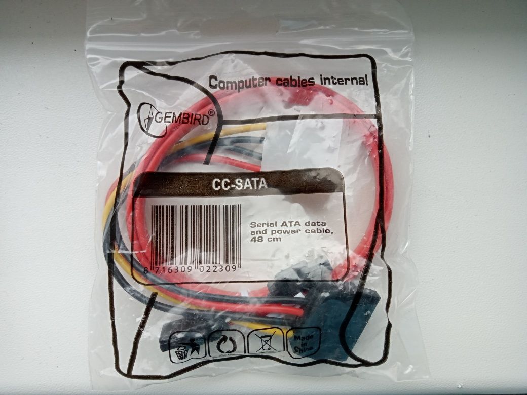 Новый комплект кабель переходник Sata-Molex+ кабель питания Sata