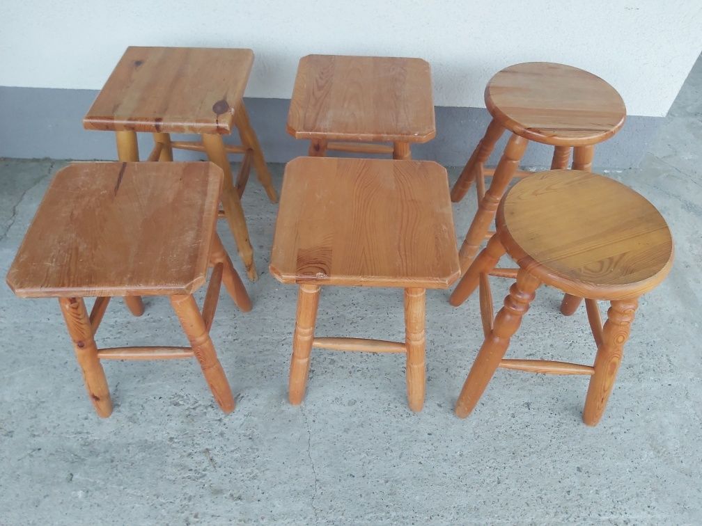 Sz-n dostawa gratis TABORET  taborety drewniane z poduchami 6 sztuk
