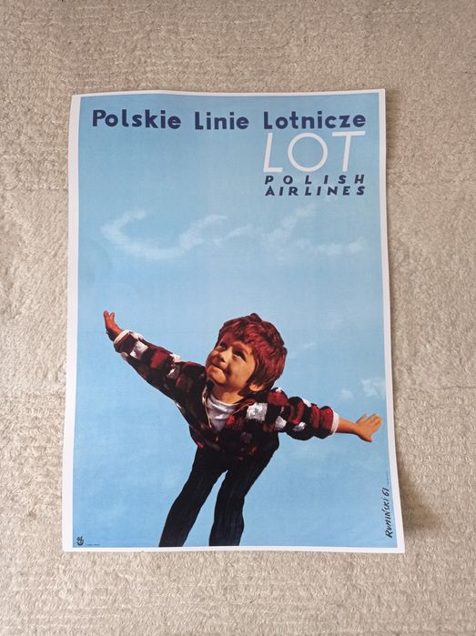 Plakat LOT Tomasz Rumiński reprint oryginału z 1965 roku KULTOWY
