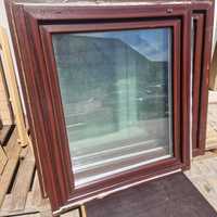 Okna 2 szybowe PCV 7szt. + drzwi balkonowe - zestaw - brązowe - białe