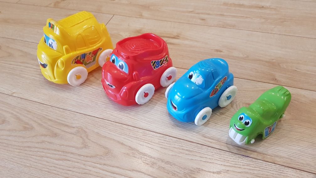 Aligator krokodyl Fisher Price, wieża auta Clementoni